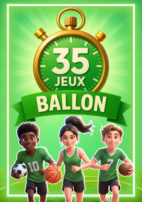 Couverture du pack 35 jeux de ballon à imprimer en PDF