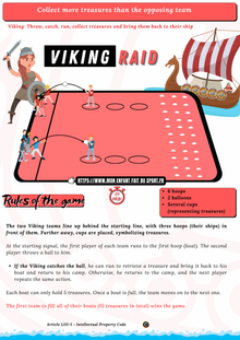 Sample game card from the 35 Fun Sports Games for Kids printable pack