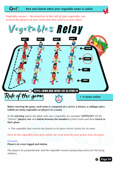 Sample game card from the 35 Relay Games for Kids printable pack