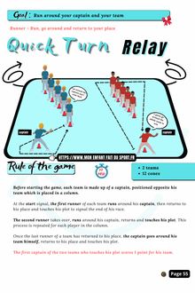 Sample game card from the 35 Relay Games for Kids printable pack