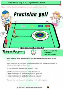 Precision Golf game card from the printable PDF pack