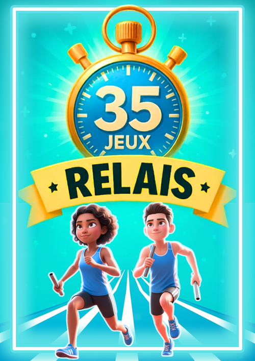 Couverture du pack 35 jeux de relais à imprimer en PDF